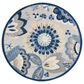 Nourison Aloha ALH25 4" Round Blue and Grey Indoor/Outdoor Area Rug, , large