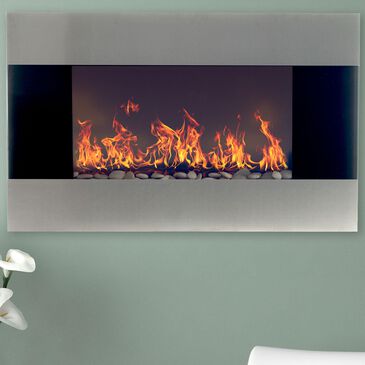 Timberlake Northwest 36" Electric Fireplace with Wall Mount in Stainless Steel, , large