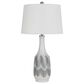 Cal Lighting Ely Ceramic Table Lamp in Milky White and Smoky Gray, , large