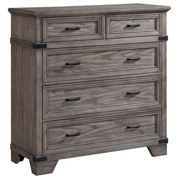 Hawthorne Furniture Forge 5-Drawer Media Chest in Wire Brushed Steel Gray, , large