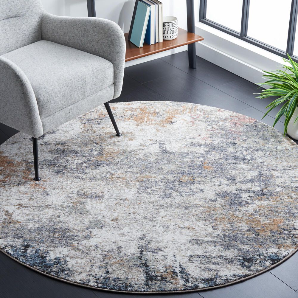 Safavieh Jasmine 5&#39;3&quot; Round Grey and Taupe Area Rug, , large