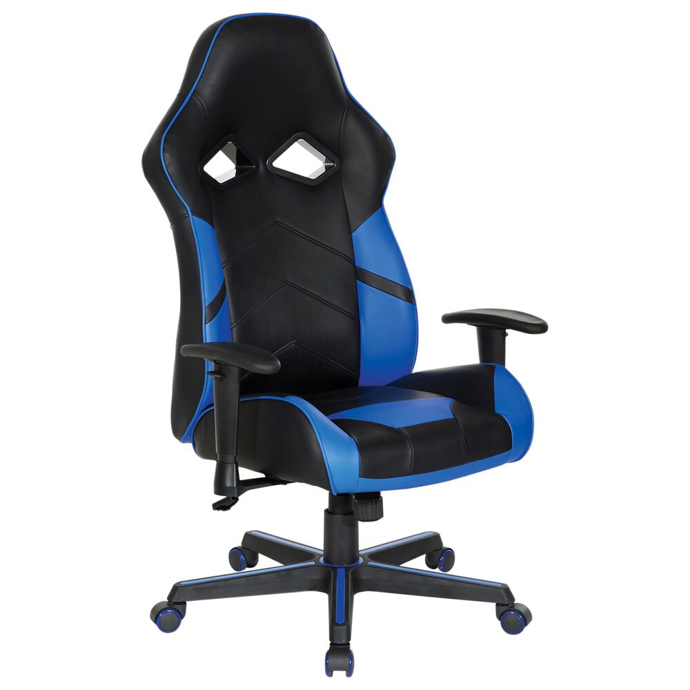 OSP Home Vapor Gaming Chair in Black and Blue, , large