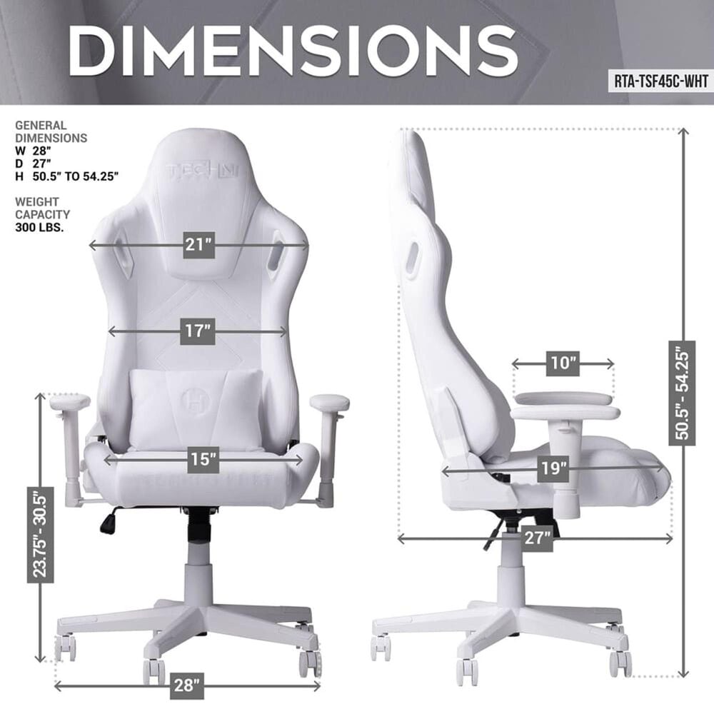 Rta Products Llc Gaming Chair in White, , large