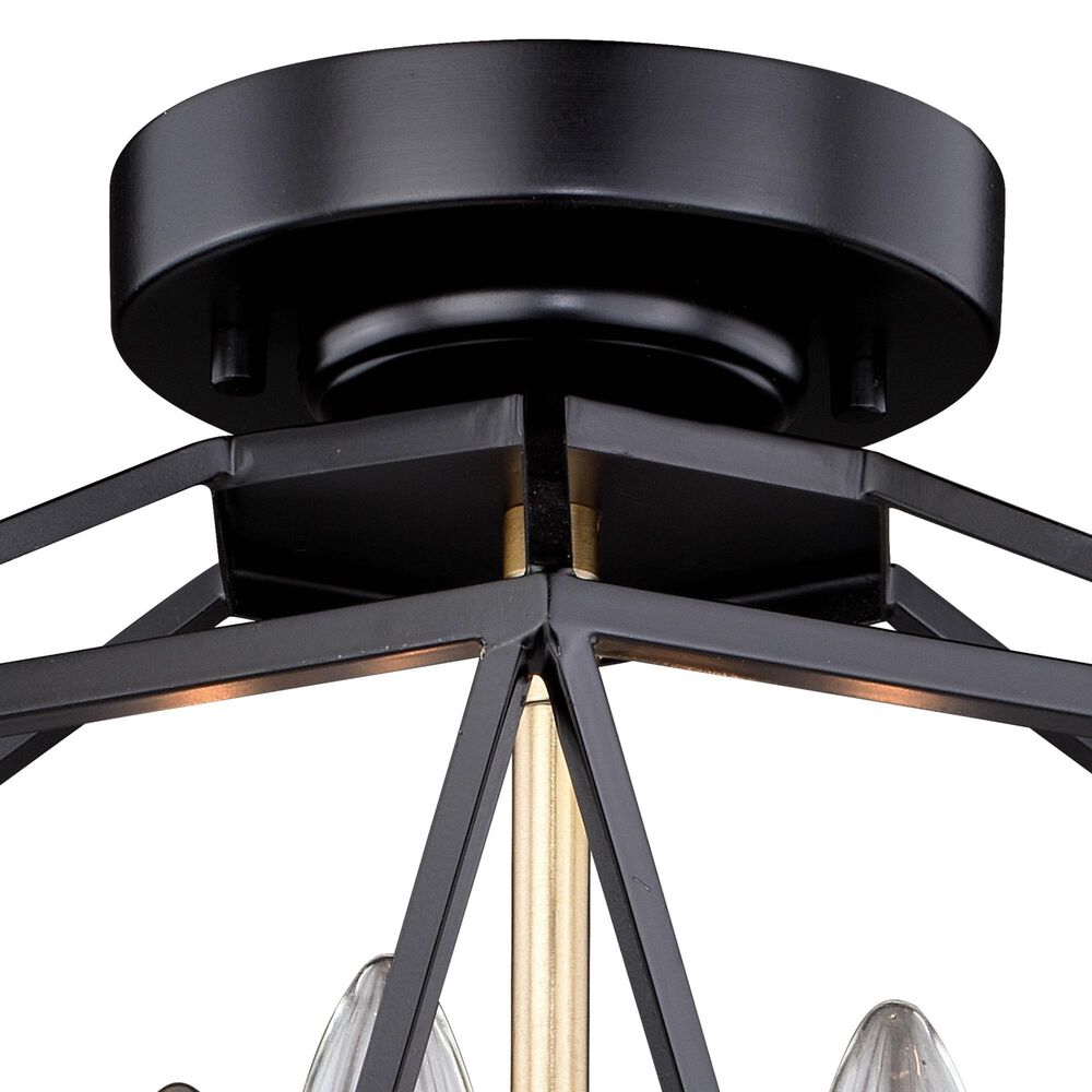 Vaxcel Turin 4-Light Semi Flush Mount in Noble Bronze and Natural Brass, , large