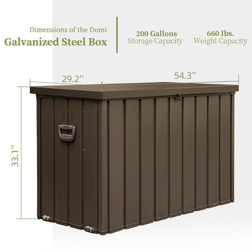 HOMLUX 200-Gallon Outdoor Storage Deck Box in Dark Brown, , large