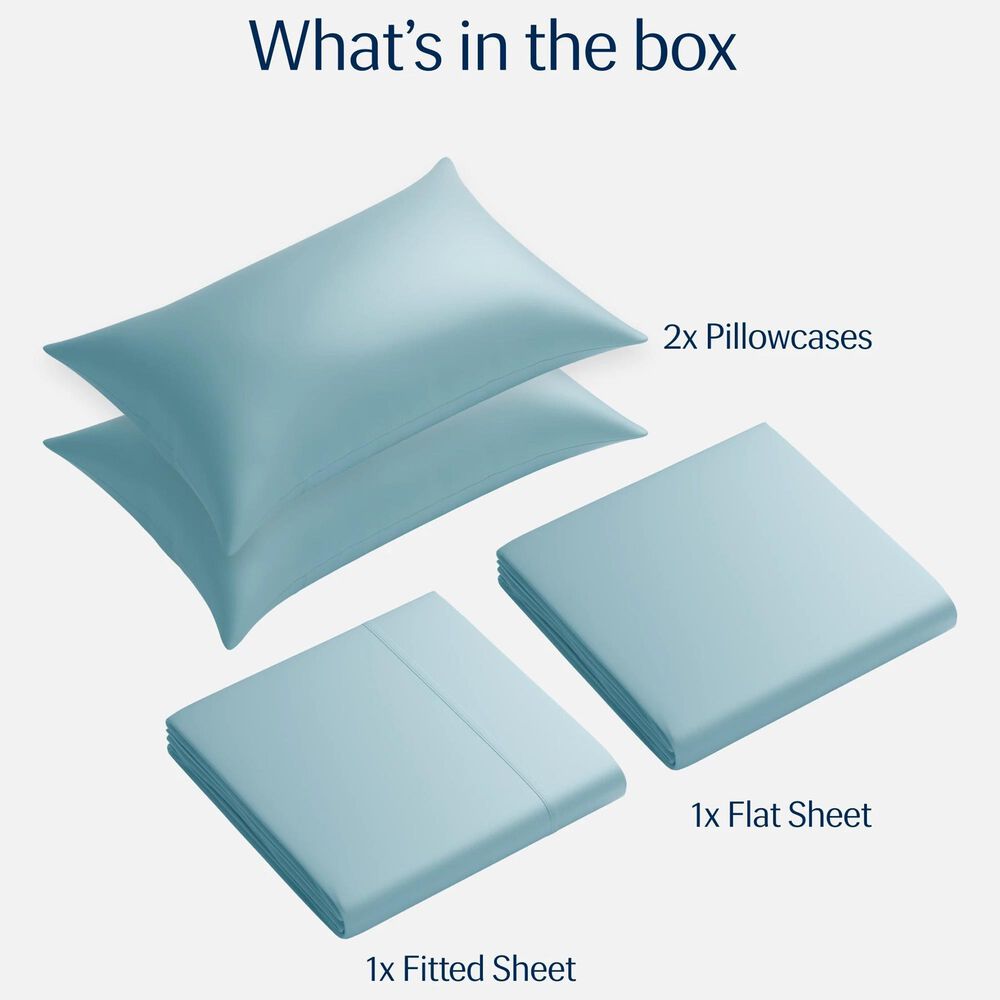 Rest Evercool 4-Piece King Sheet Set in Aqua Blue, , large