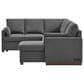 Lifestyle Solutions Edgewood Stationary Convertible Sleeper Sectional in Charcoal, , large