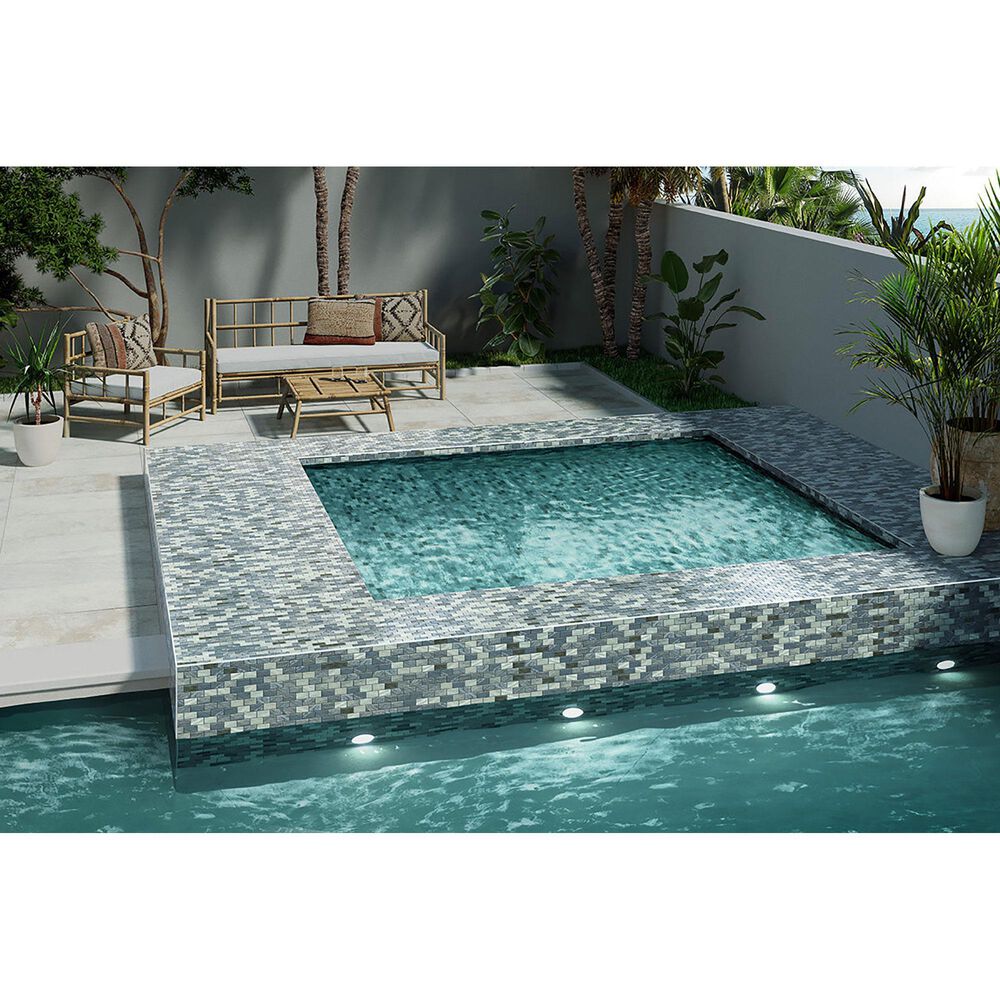 Emser Swirl Fog 1&quot; x 2&quot; Rectangle on 12&quot; x 12&quot; Glass Mosaic Sheet, , large
