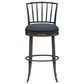 Armen Living Vince Bar Height Stool with Night Life Blue Upholstery in Antique Pewter, , large