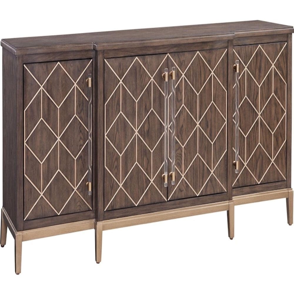 Bassett Perrine 68" Server in Brown Oak and Gold, , large