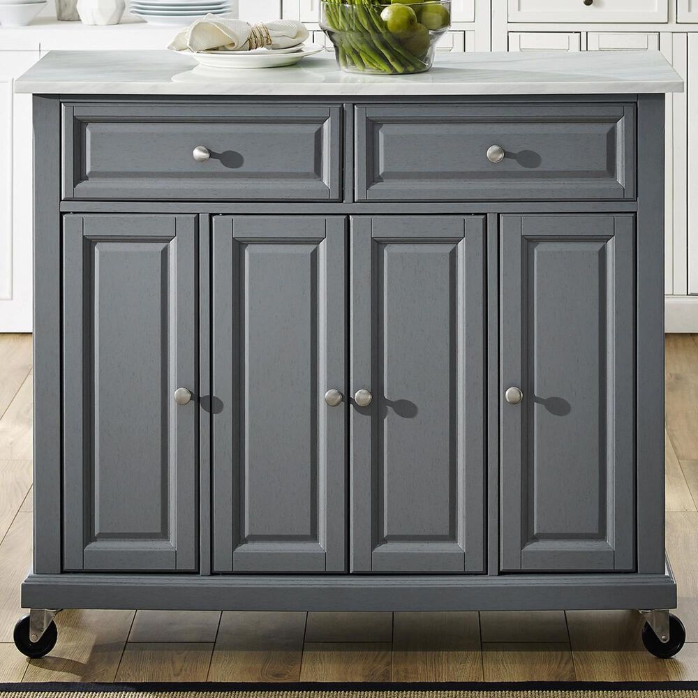 Crosley Furniture Avery Kitchen Cart in Grey, , large