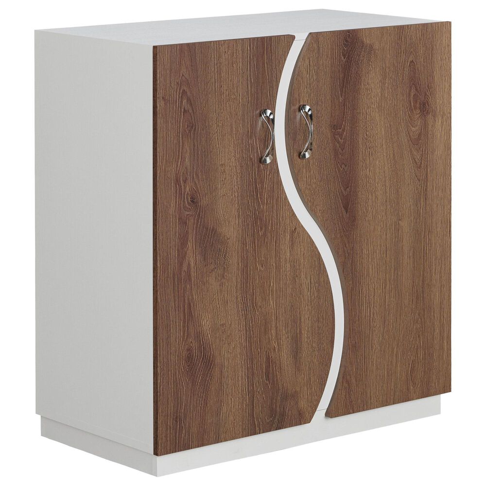 Furniture of America Edwards 8-Shelf Shoe Cabinet in White, , large