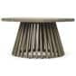Hearth and Haven Outdoor Round Coffee Table with Slatted Base in Gray, , large