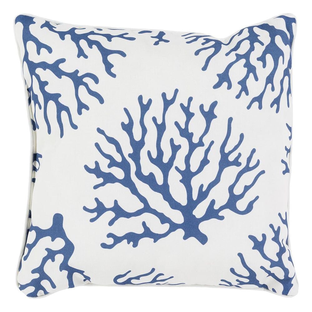 Surya Coral 16" x 16" Pillow in Cobalt and Ivory, , large
