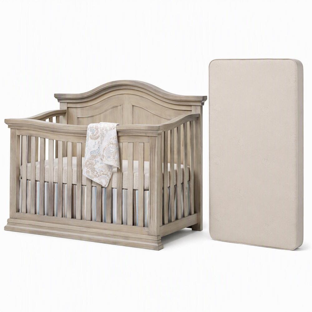 Sorelle Furniture Providence 2 Piece Nursery Set 4- In- 1 Crib and Sealy Crib Mattress in Heritage Fog, , large