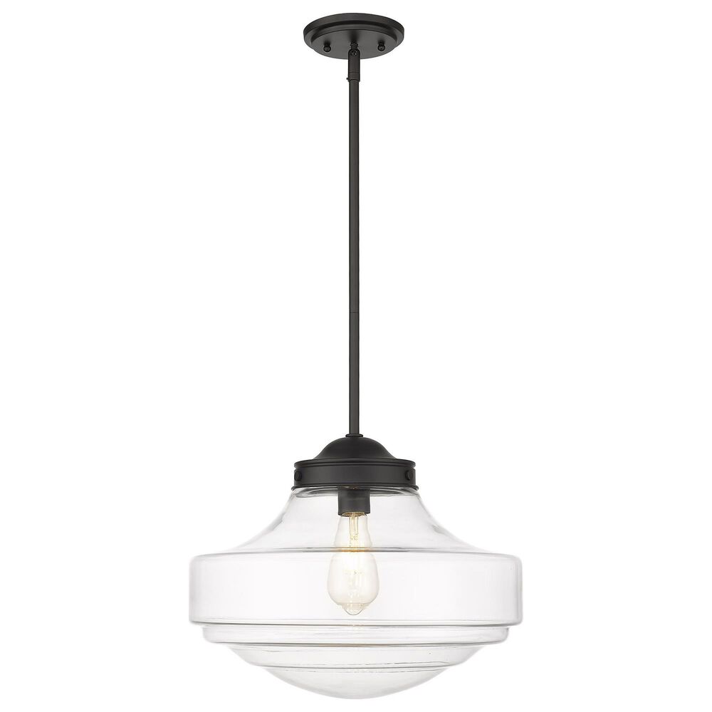 Golden Lighting Ingalls Large Pendant in Matte Black with Clear Glass, , large