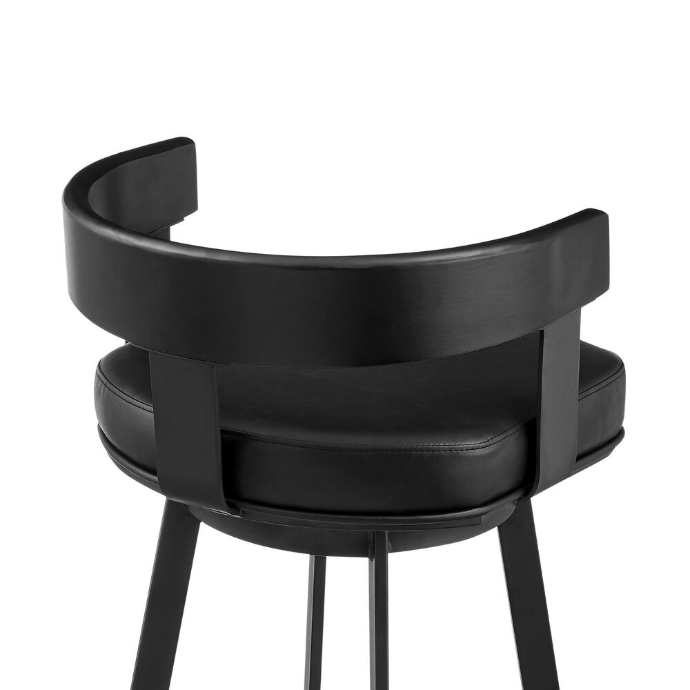 Armen Living Idris Swivel Counter Stool in Black, , large