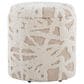 LumiSource Tahoe 18" Shag Storage Ottoman in Beige, , large