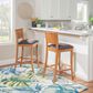Linon Home Decor Talabis Bar Stool with Grey Cushion in Brown (Set of 2), , large