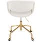 Lumisource Curvo Task Chair with White Cushion in Gold, , large