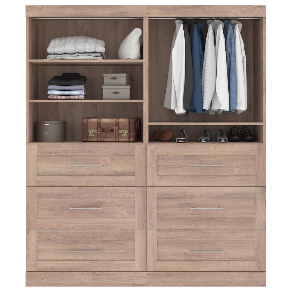 Bestar Pur 72&quot; Closet Organizer in Rustic Brown, , large
