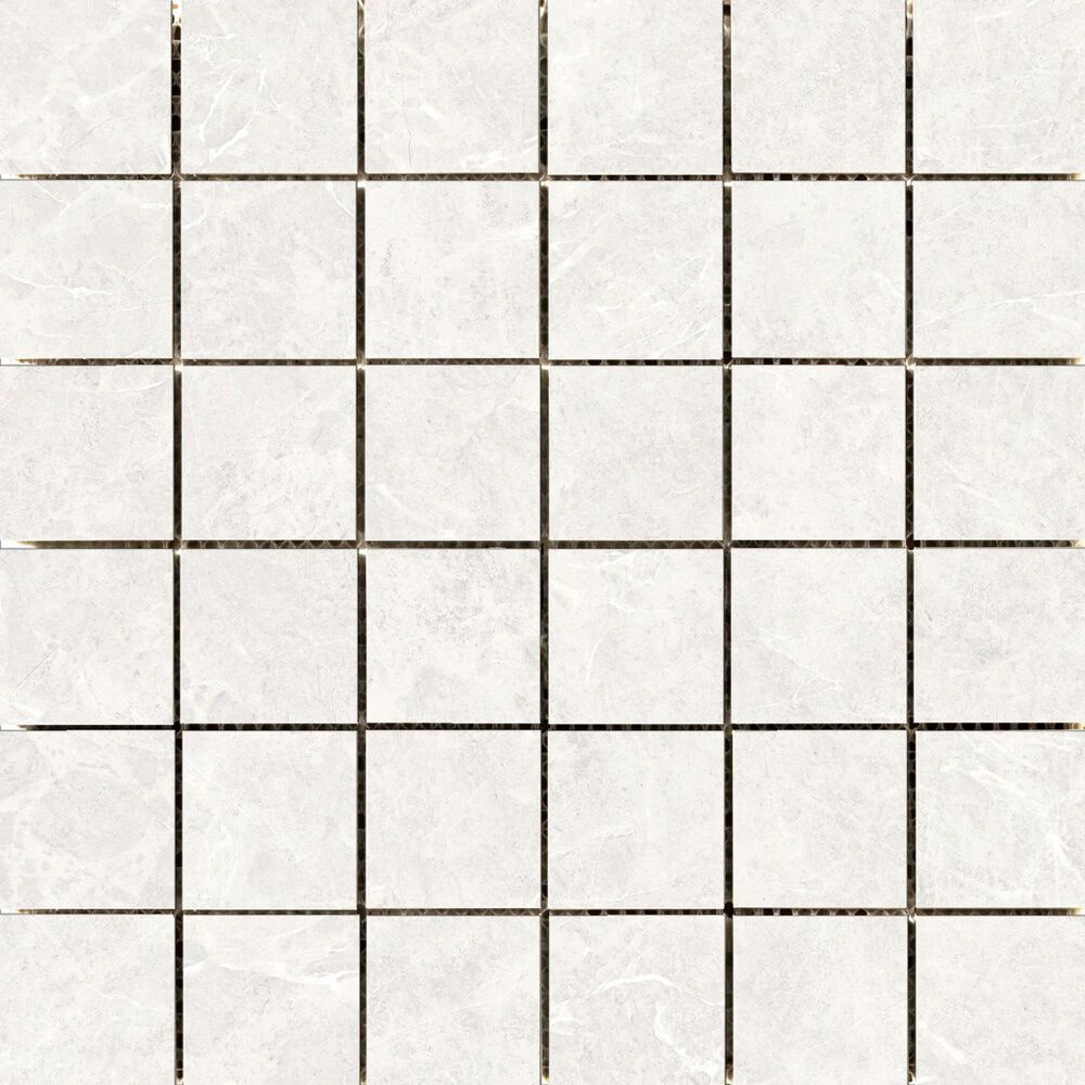 Emser Havana White 2" x 2" Square on 12" x 12" Ceramic Mosaic Sheet, , large