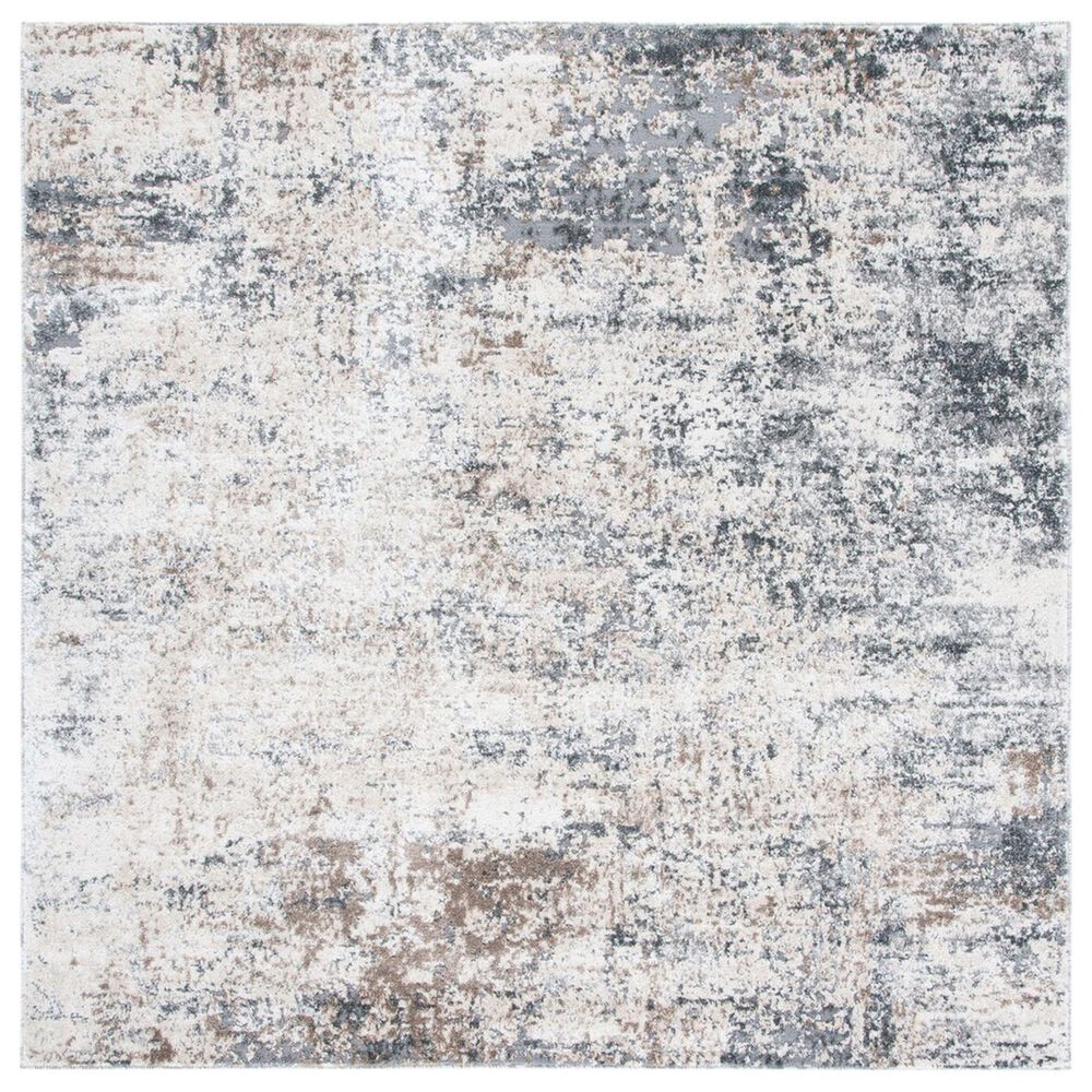 Safavieh Aston 6"7" Square Ivory and Grey Area Rug, , large