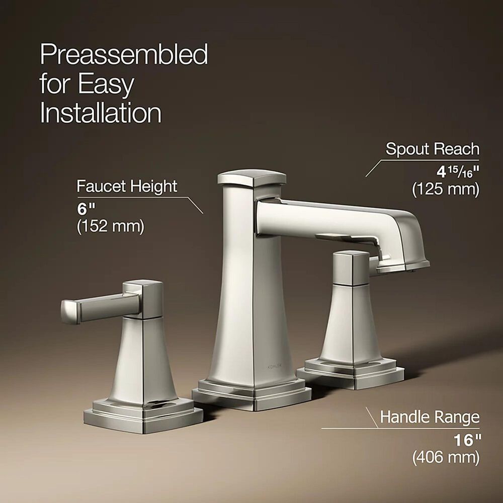 Kohler Riff Widespread Bathroom Sink Faucet in Vibrant Polished Nickel, , large