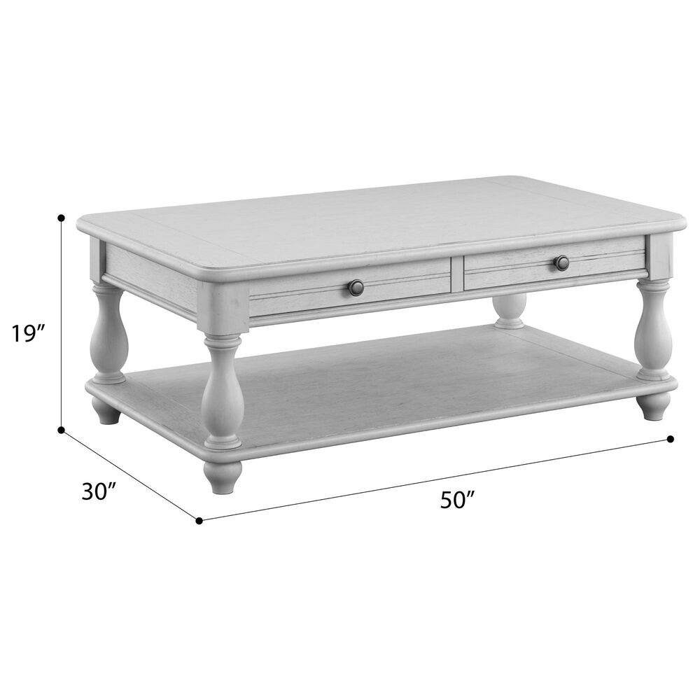 Golden Wave Furniture New Haven 2-Drawer Coffee Table in Oyster Shell, , large