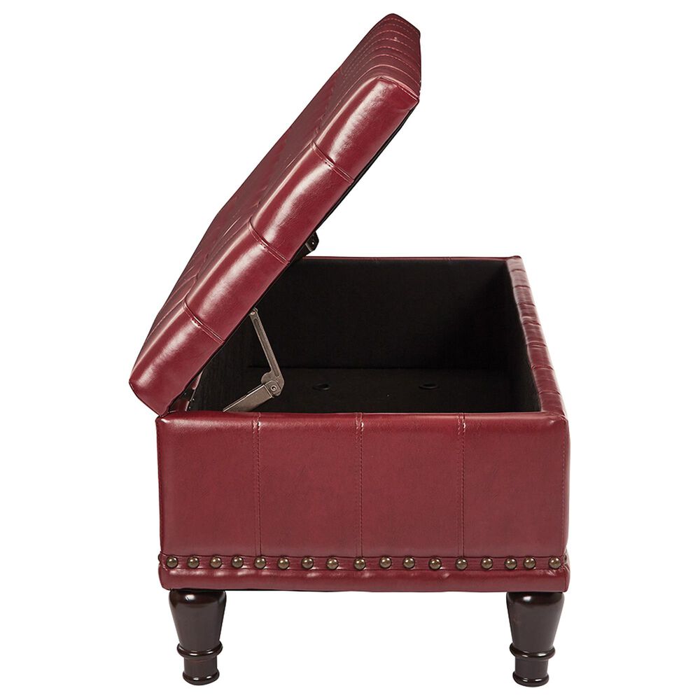 OSP Home Caldwell Storage Ottoman in Crimson Red, , large
