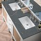 James Martin Vanities Addison 60" Double Bathroom Vanity in Glossy White with 3 cm Parisien Bleu Quartz Top and Rectangular Sinks, , large