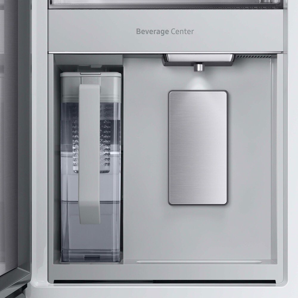 Samsung Bespoke 23 Cu. Ft. 4-Door Counter Depth French Door Refrigerator with Charcoal Glass Family Hub Panel Included  - Additional Panels Sold Separately, , large