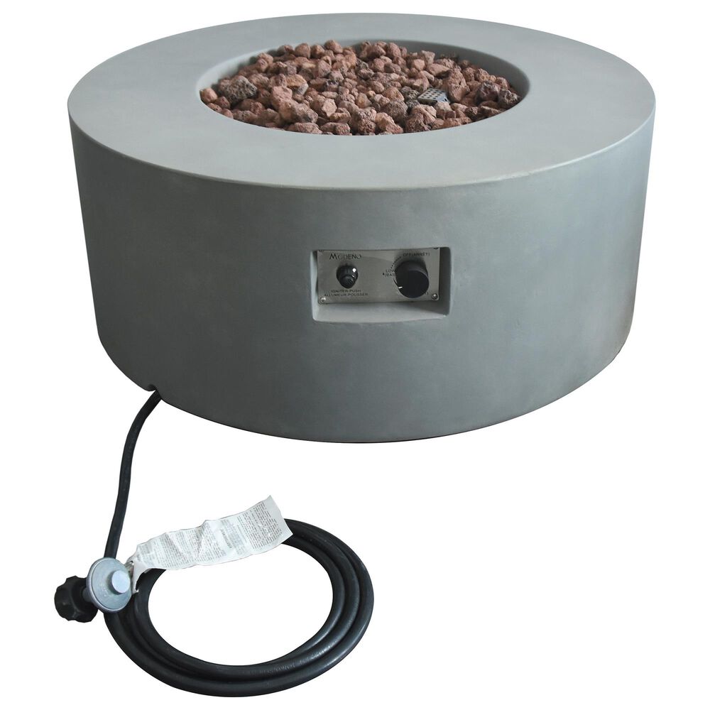 Elementi Fire Tramore Round Natural Gas Fire Table in Gray, , large
