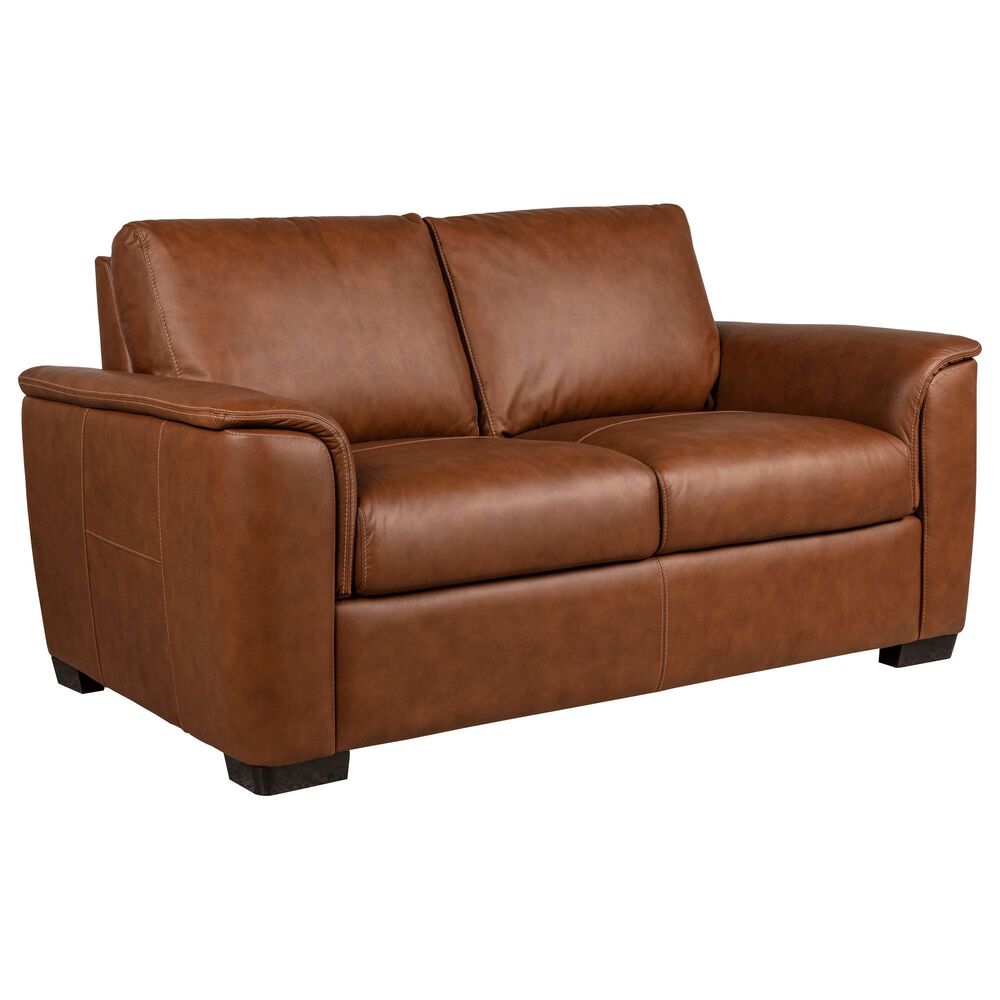 Flexsteel Henry Stationary Loveseat in Caramel, , large