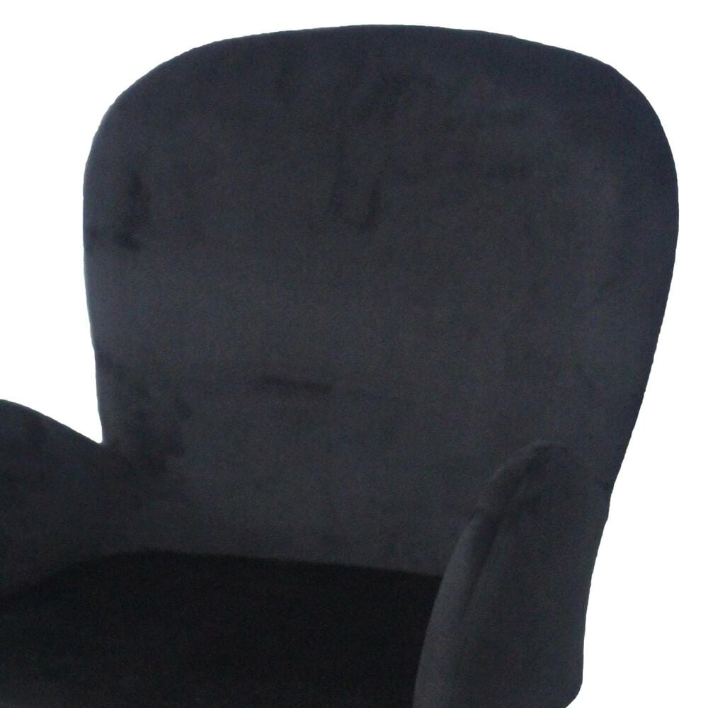 Impressions Vanity Colette Swivel Vanity Chair with Black Cushion in Silver Chrome, , large