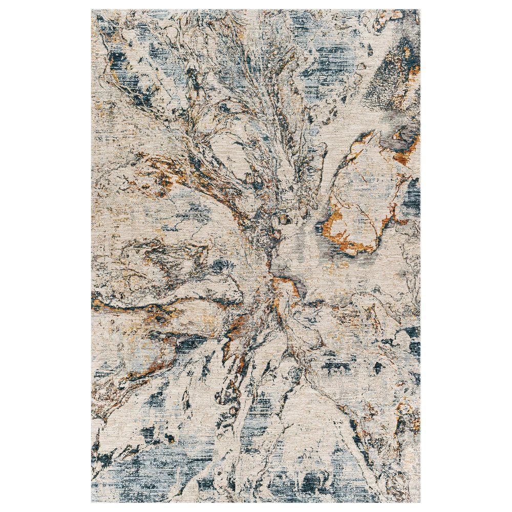 Surya Laila LAA-2316 6"7" x 9"6" Teal, Orange, Saffron, Gray, Beige and Cream Area Rug, , large