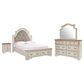 Ashley Realyn 4-Piece Queen Upholstered Bed Set in Chipped White, , large