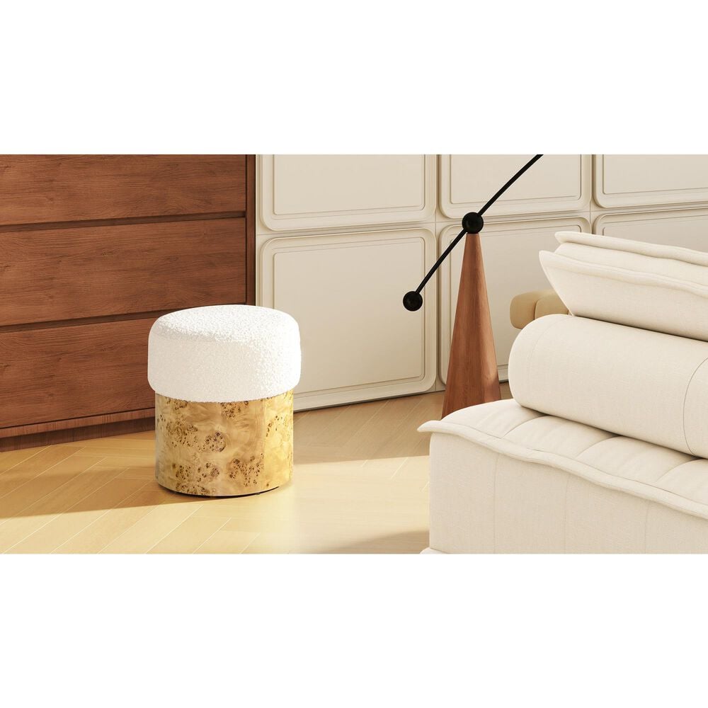 Jennifer Taylor Home Nebula Upholstered Ottoman in Ivory White, , large