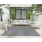 Nourison Courtyard Ivory and Blue 8" Square Indoor/Outdoor Area Rug, , large