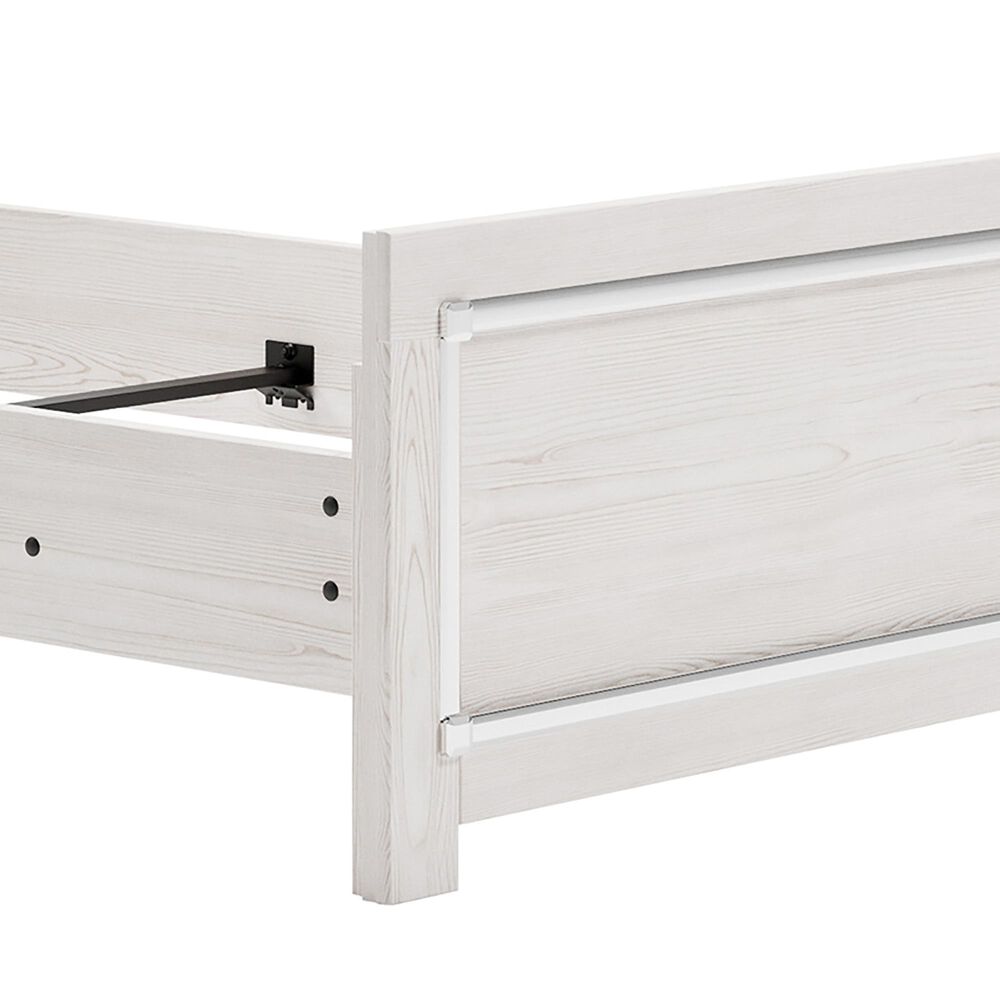Ashley Altyra Twin Panel Bed in White with LED Headboard, , large