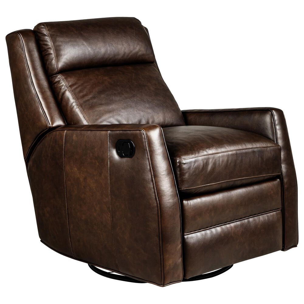 Bradington-Young Finley Manual Wall Hugger Swivel Glide Recliner in Brown, , large