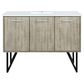 Lexora Home Lancy 48" Single Bathroom Vanity in Rustic Acacia with 2 cm White Cultured Marble Top and Rectangular Sink, , large