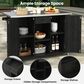 Hearth and Haven Outdoor Kitchen Island with Stainless Steel Top in Black, , large