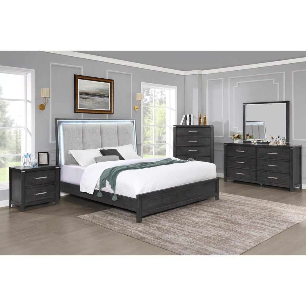 New Heritage Design Odessa Dresser Mirror in Charcoal Gray, , large
