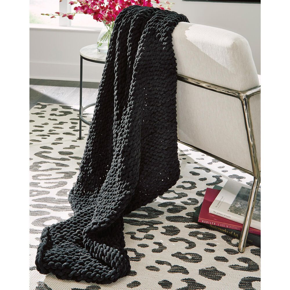 Ashley Chaddon 51&quot; x 62&quot; Throw in Black, , large