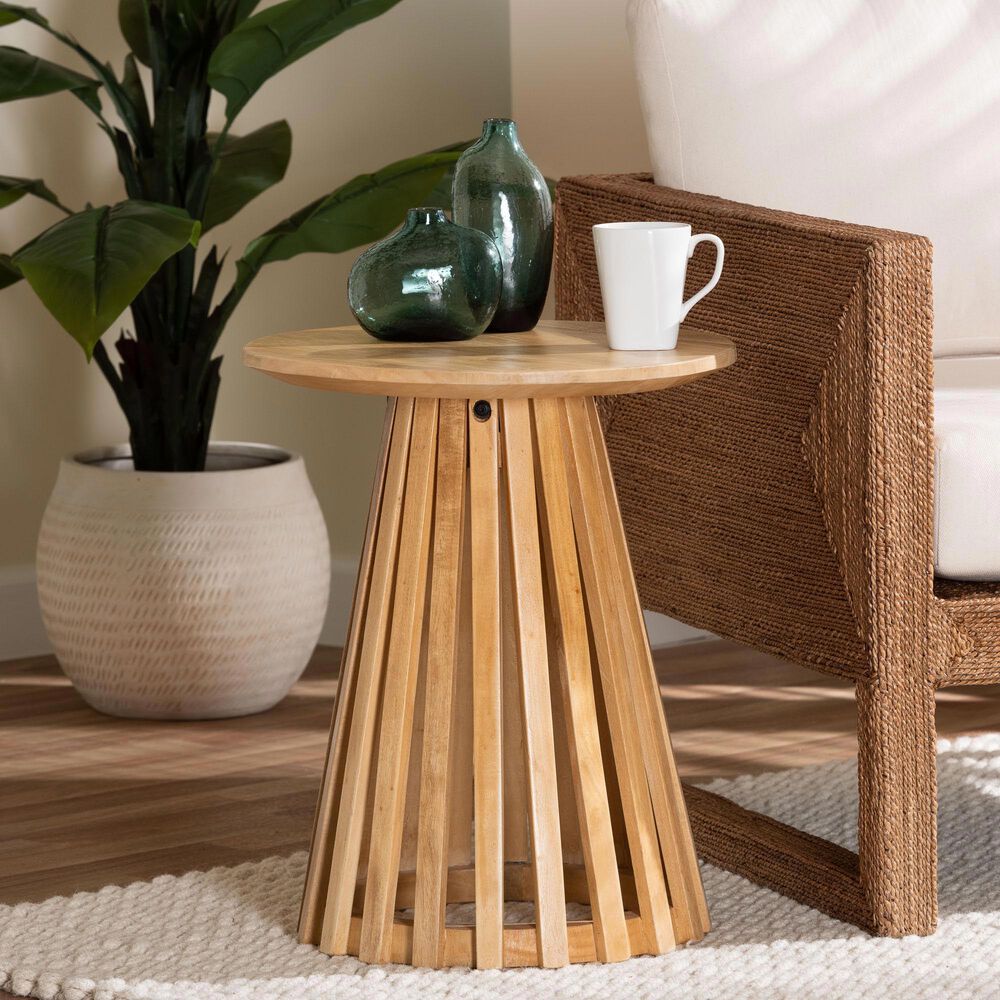 Baxton Studio Caribic End Table in Natural, , large