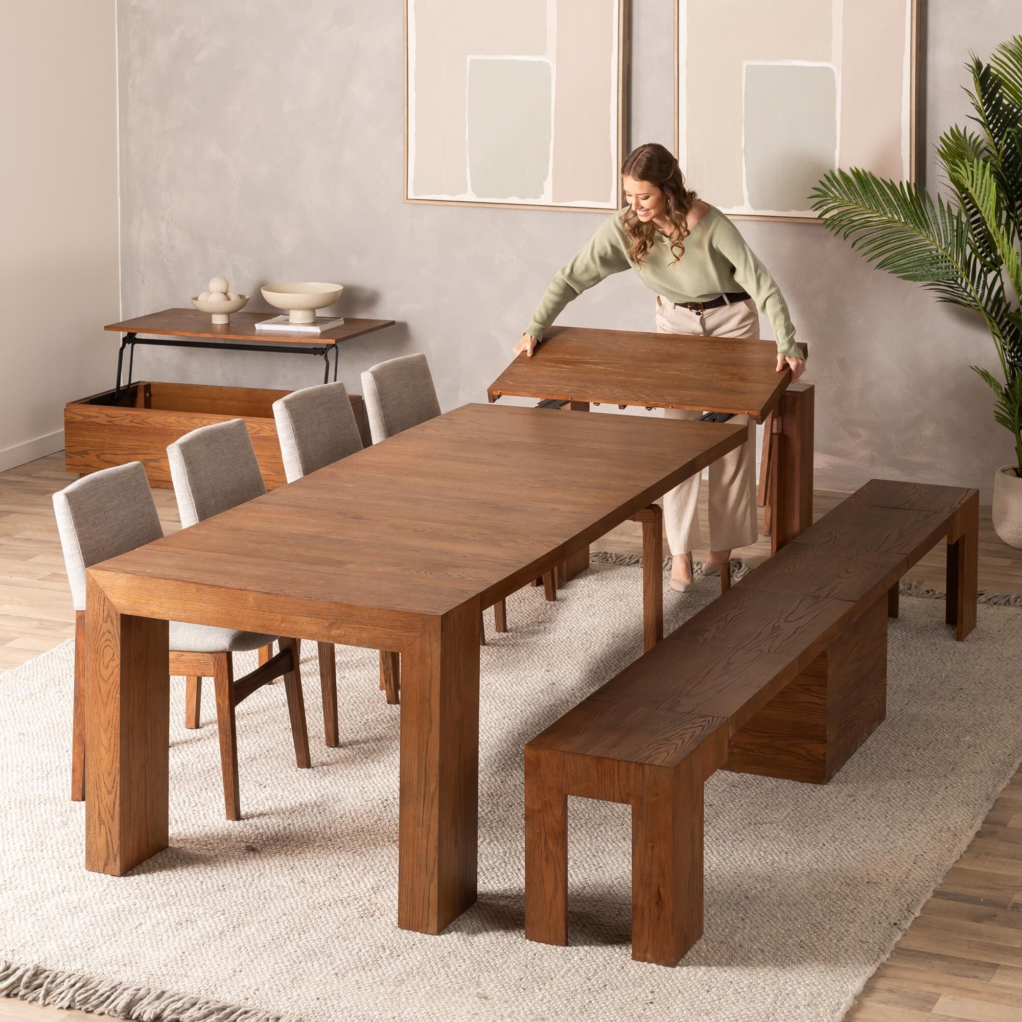 Transformer Table Dining Table in American Walnut - Table Only