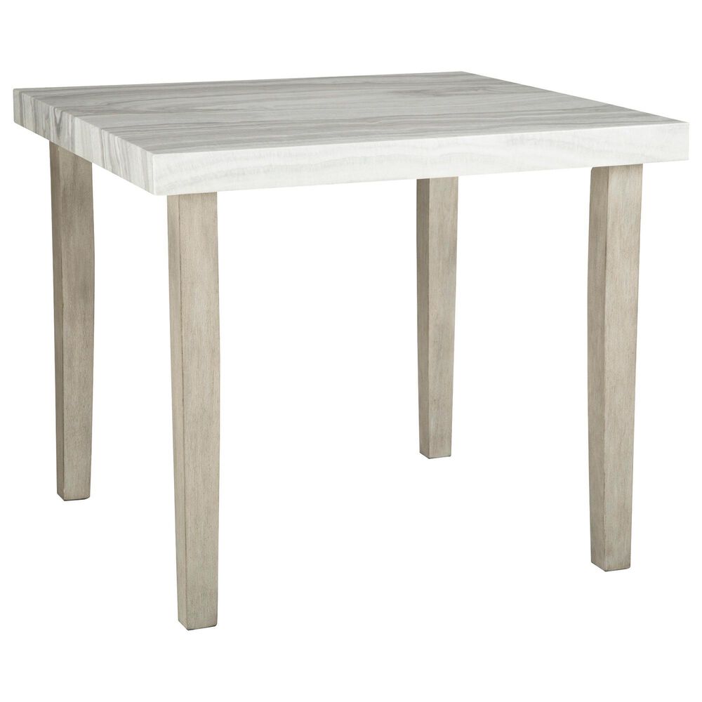 Ashley Larawyn Counter Height Table in Bisque, White and Gray - Table Only, , large