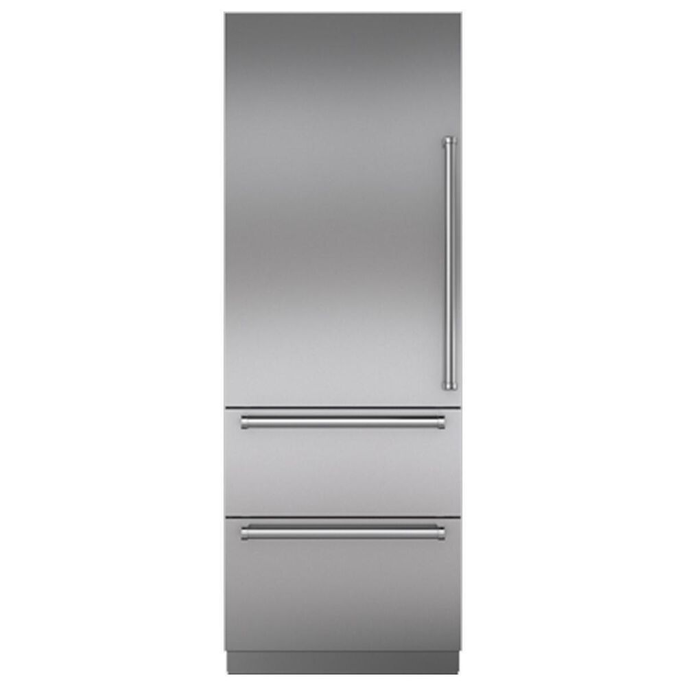 Sub Zero Integrated 30" Tall Door Panel with Professional Handle Right Hinge in Stainless Steel, , large