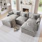 HOMLUX 107.87" Ultra-Comfort Chenille Sectional Sofa in Dark Gray, , large